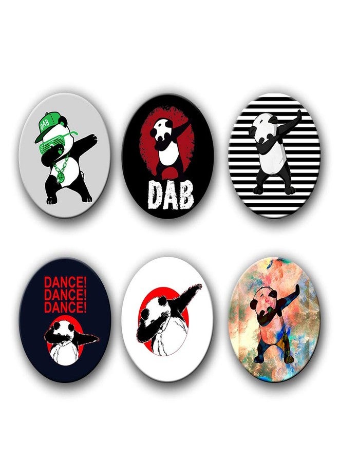 Plan To Gift Panda Badges for Bag Button Badges -(1.5X1.5) Set of 6